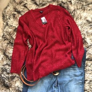 Apt. 9 red  sequined sweater